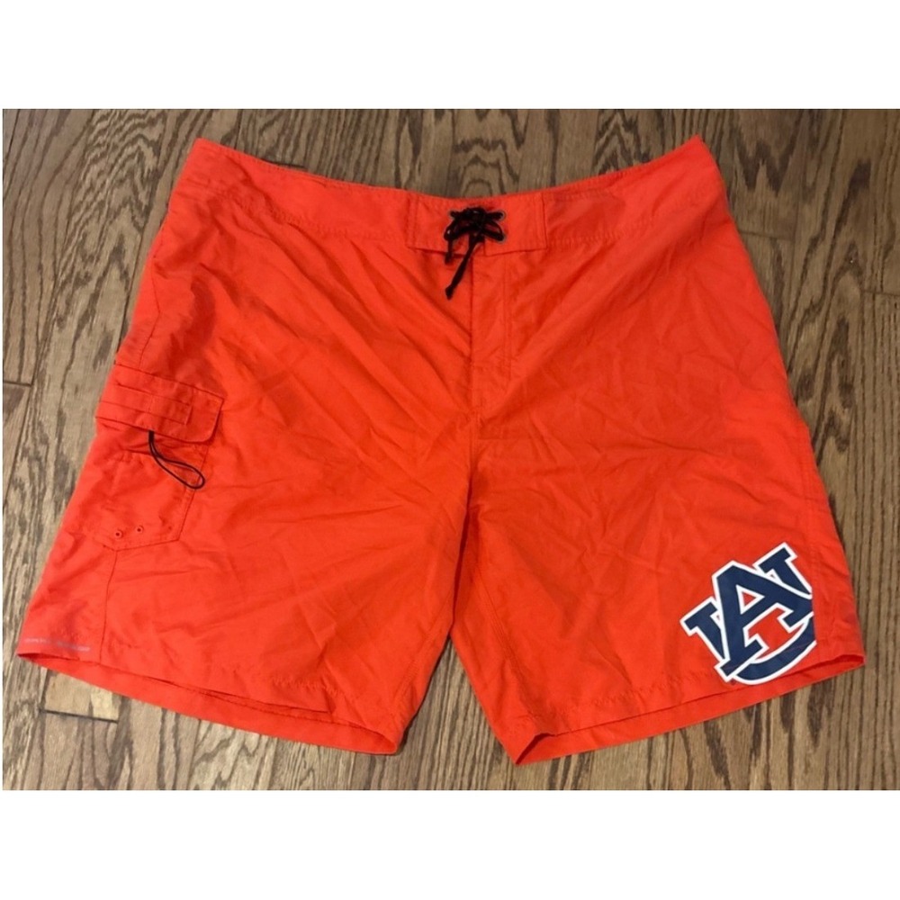Columbia PFG Auburn Tigers Men's XXL Orange Board Shorts Swim Trunks Cargo